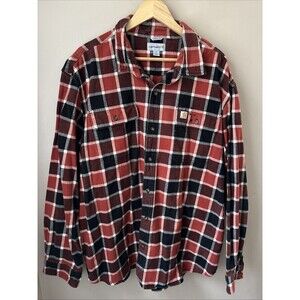 Carhartt Men’s 2XL Hubbard Flannel Shirt Original Fit Plaid Heavyweight